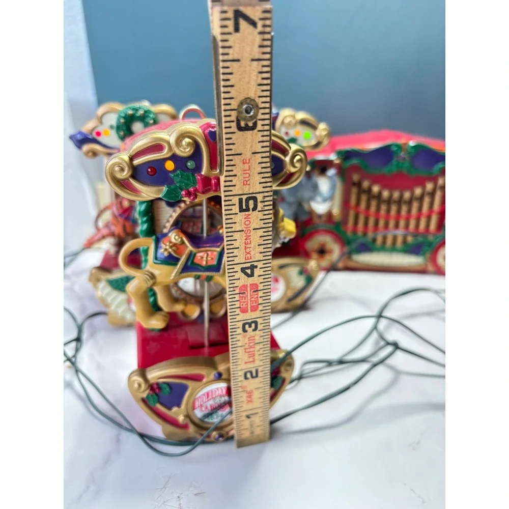 Mr Christmas Holiday Carousel Lighted Musical Animated Ornaments 7 Pc